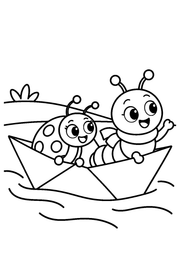 Bug Buddies — Black-and-white coloring page